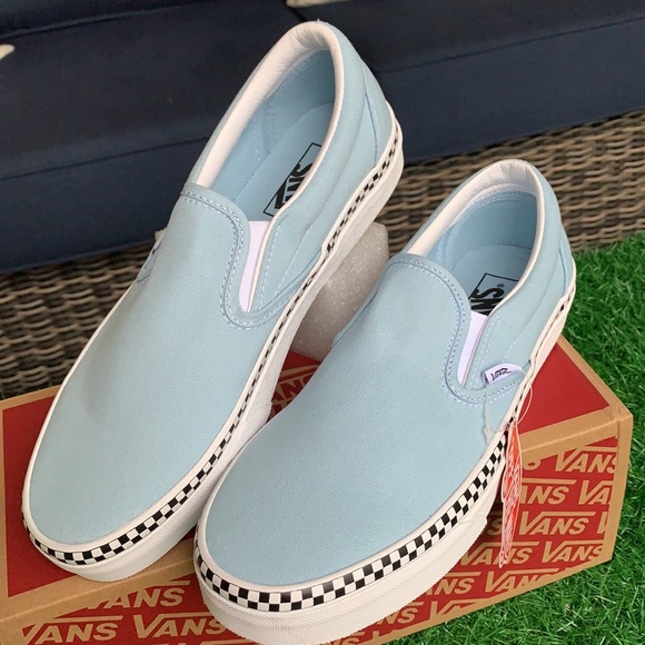 VANS CLASSIC SLIP-ON CHECK FOXING COOL BLUE WMNS - Picture 14 of 17